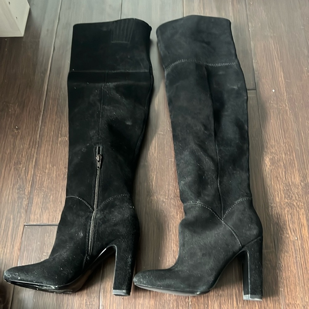 Above the knee suede boots